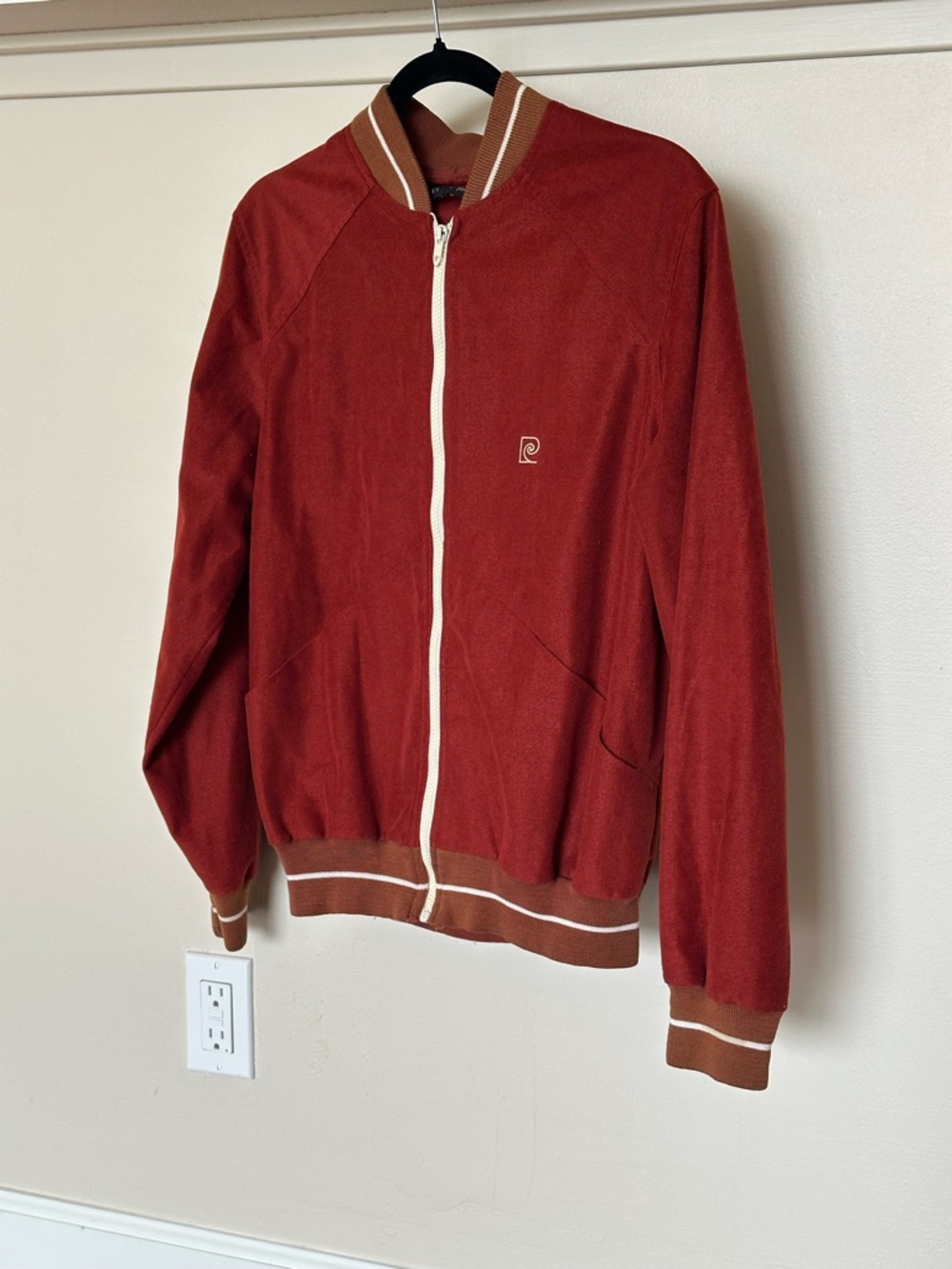 Vintage Pierre Cardin Rust Red Bomber Jacket